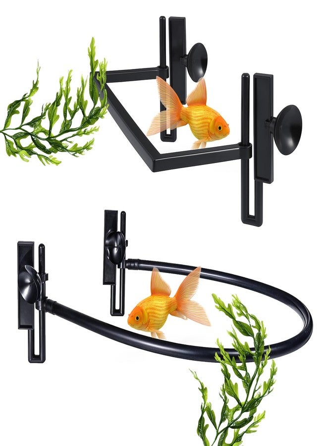 عبوة من قطعتين من سياج النباتات العائمة لأحواض السمك، سياج نباتات عائمة لملحقات أحواض السمك، سياج نباتات لأحواض السمك قابل لتعديل الارتفاع مع مستوى الماء، مناسب لجميع أحواض السمك ذات النباتات العائمة (النمط 2) - Image 1